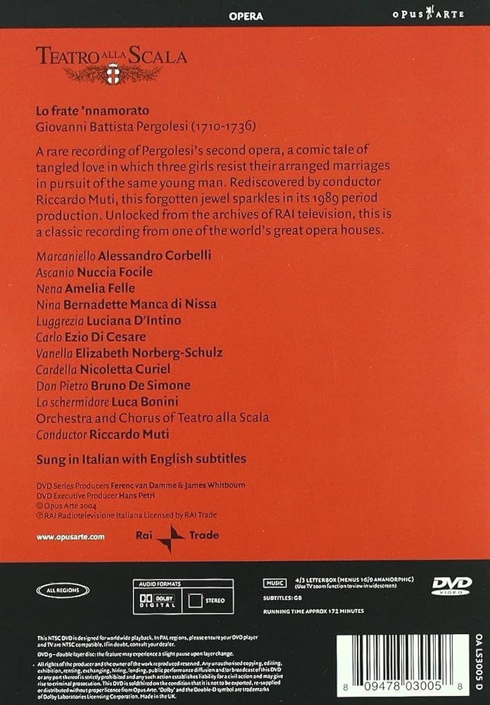 その他 Lo Frate &#39;nnamorato [DVD] [Import] Amazon.co.jp: Lo Frate 'nnamorato [DVD] [Import] : Pergolesi